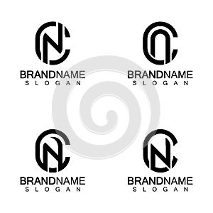 Alphabet Letters CN or NC business logo design