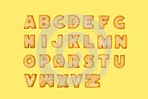Alphabet letters cookies in alphabetical order