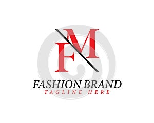 Alphabet letters FM, MF minimalist fashion brands and luxury classic serif fonts logo Design. photo