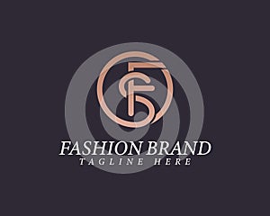 Alphabet letters FS, SF minimalist fashion brands and luxury classic serif fonts logo.