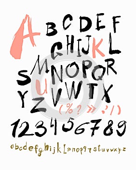Alphabet letters lowercase, uppercase and numbers.