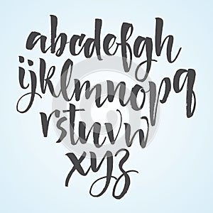 Alphabet letters: lowercase, uppercase, numbers. Vector alphabet. Hand drawn letters. Letters of the alphabet written with a soft