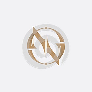 Alphabet letters monogram icon logo ON or NO