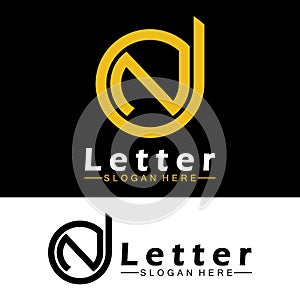 Alphabet letters monogram logo  DN, ND, D and N, elegant and Professional letter icon design photo