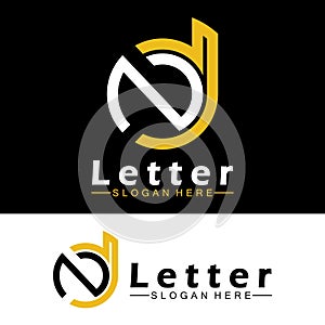 Alphabet letters monogram logo  DN, ND, D and N, elegant and Professional letter icon design photo