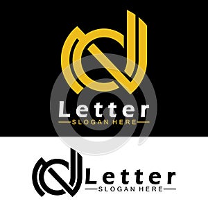 Alphabet letters monogram logo  DN, ND, D and N, elegant and Professional letter icon design photo