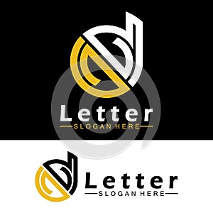Alphabet letters monogram logo  DN, ND, D and N, elegant and Professional letter icon design photo