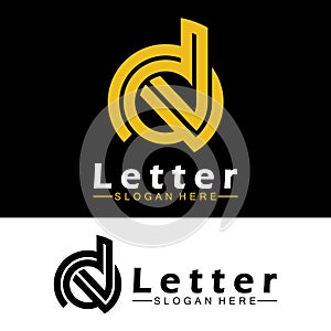 Alphabet letters monogram logo  DN, ND, D and N, elegant and Professional letter icon design photo