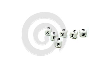 alphabet letters spelling sepsis photo