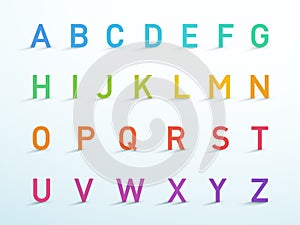 Alphabet Letters A to Z Colorful 3d Font Vector Set
