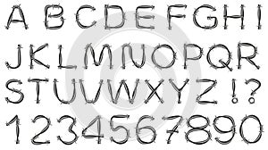 Alphabet letters type of barbed wire