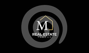 Alphabet M Real Estate Monogram Vector Logo Design, Letter M House Icon Template