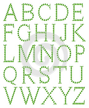Alphabet made from apple