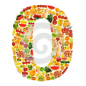El alfabeto hecho de a verduras 