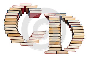 Alphabet made out of books, letters C and D