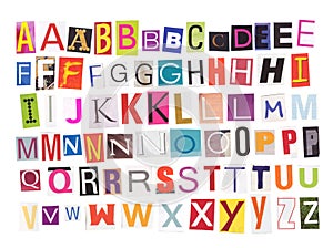 Alphabet - Magazine cutouts photo