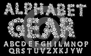 Alphabet mechanical gear white