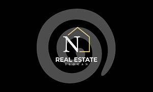 Alphabet N Real Estate Monogram Vector Logo Design, Letter N House Icon Template