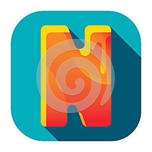 Alphabet n. Vector illustration decorative background design