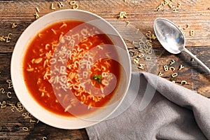 Alphabet noodle soup