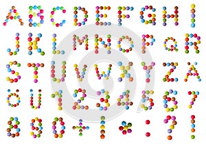 Alphabet and numbers in chocolate candy