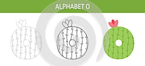 Alphabet O tracing and coloring worksheet for kids