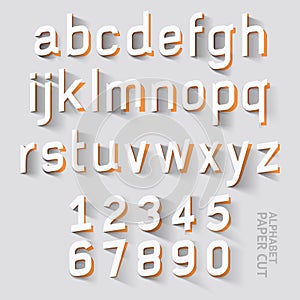 Alphabet paper cut designs. Vector