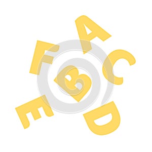 Alphabet pasta vector flat isolated