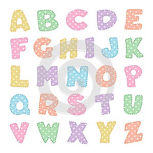 Alphabet with Pastel Polka Dots