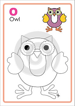 Alphabet Picture Letter `O` Colouring Page. Owl Craft.