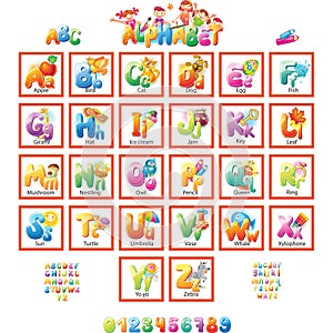 Alphabet with pictures for children