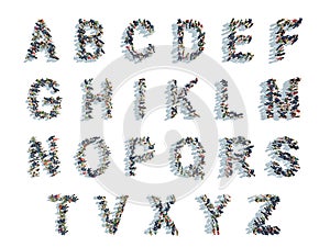 Alphabet with piople