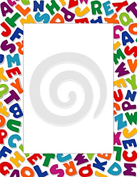 Alphabet Poster Frame, Portrait, White Background