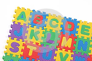 Alphabet puzzle isolated on white background
