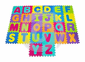 Alphabet puzzle isolated on white background