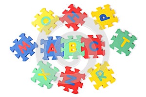 Alphabet puzzle pieces