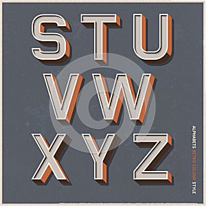 Alphabet retro colour style.