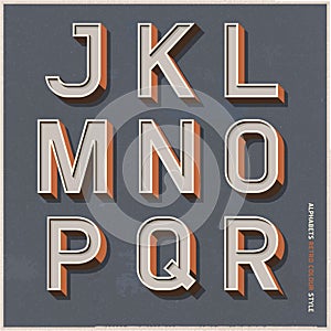 Alphabet retro colour style.