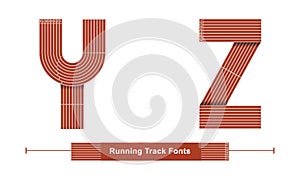 Alphabet Running Track style in a set YZ