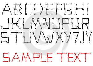Alphabet set made from bones