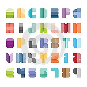 Alphabet set,vector illustration.type font paper colour style.