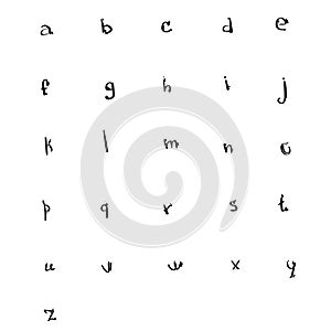 Alphabet Small Letters Collection Sketch Hand Drawn Set