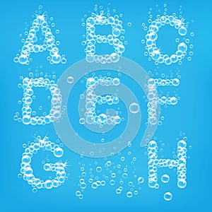 Alphabet of soap bubbles vector