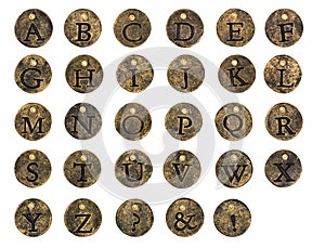 Alphabet Stone Button Charms