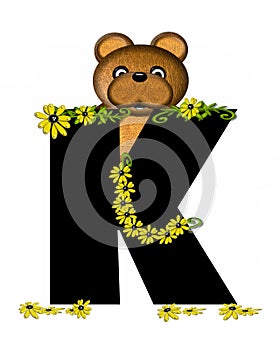 Alphabet Teddy Making Daisy Chain K