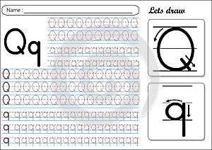 Tracing Worksheet -Qq photo