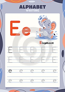 Alphabet Tracing Worksheet Template With Animal