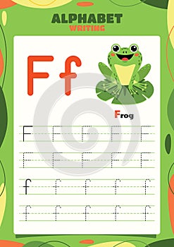 Alphabet Tracing Worksheet Template With Animal