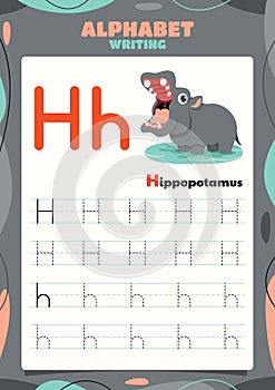 Alphabet Tracing Worksheet Template With Animal