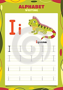 Alphabet Tracing Worksheet Template With Animal